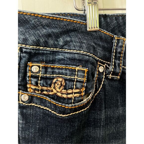 Seven7 Medium Wash Thick Stitch Embellished Bootcut Jeans sz 20 EUC - Picture 3 of 7